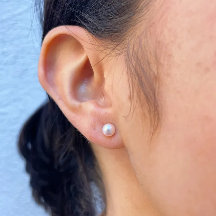 5mm A Akoya Pearl 14K Yellow Gold Stud Earrings Croghans Earrings