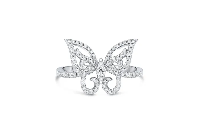 CJ Charles Jewelers Rings 18kt White Gold 038ctw Diamond Butterfly Ring CJ Charles Jewelers Rings 18kt White Gold 038ctw Diamond Butterfly Ring