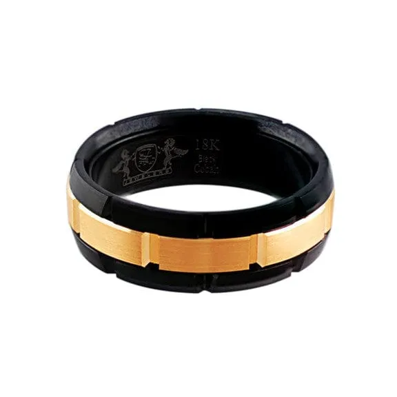 CJ Charles Jewelers Rings Black Cobalt 18k Rose Gold Band