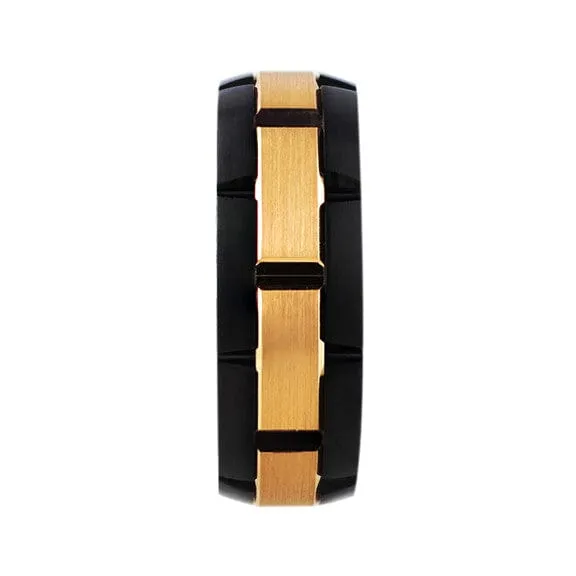 CJ Charles Jewelers Rings Black Cobalt 18k Rose Gold Band