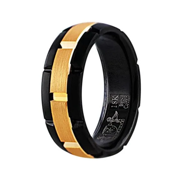 CJ Charles Jewelers Rings Black Cobalt 18k Rose Gold Band