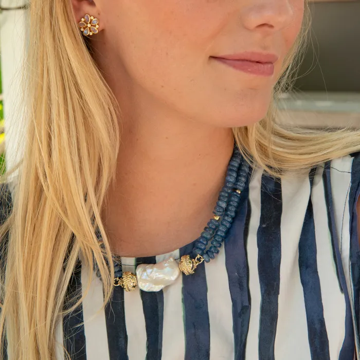 Clara Williams Necklaces Clara Williams Peppercorn Kyanite 8mm Double Strand Necklace