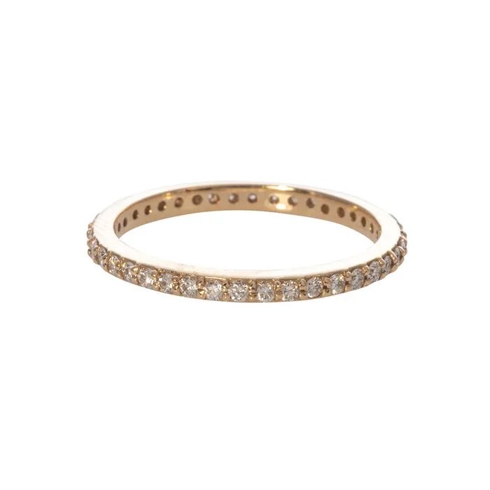 Croghans 40ctw Diamond Pav 14K Yellow Gold Eternity Band Rings