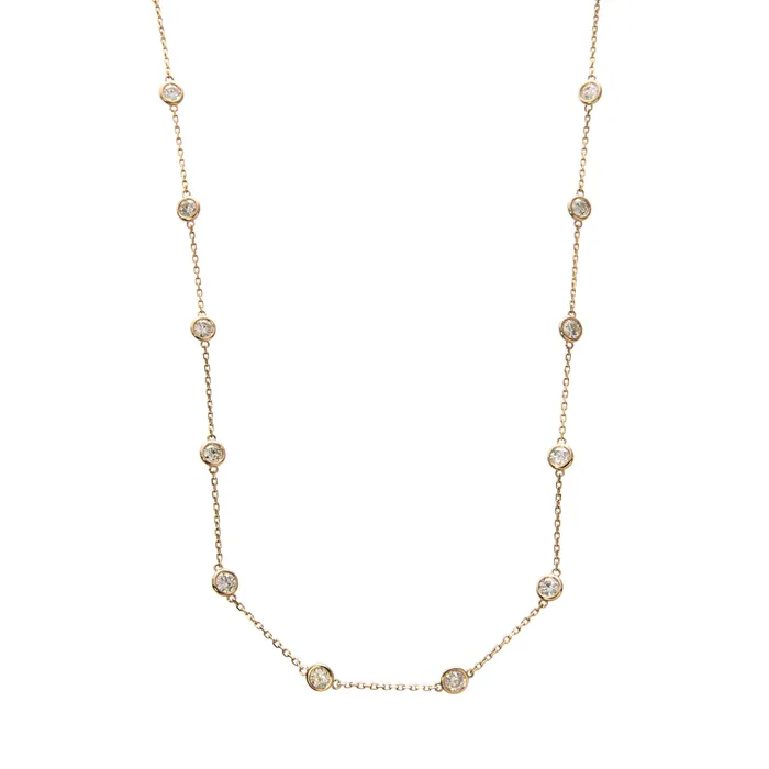 Croghans Necklaces 3ctw Diamonds by the Yard 14 Station 14K Yellow Gold Necklace Croghans Necklaces 3ctw Diamonds by the Yard 14 Station 14K Yellow Gold Necklace