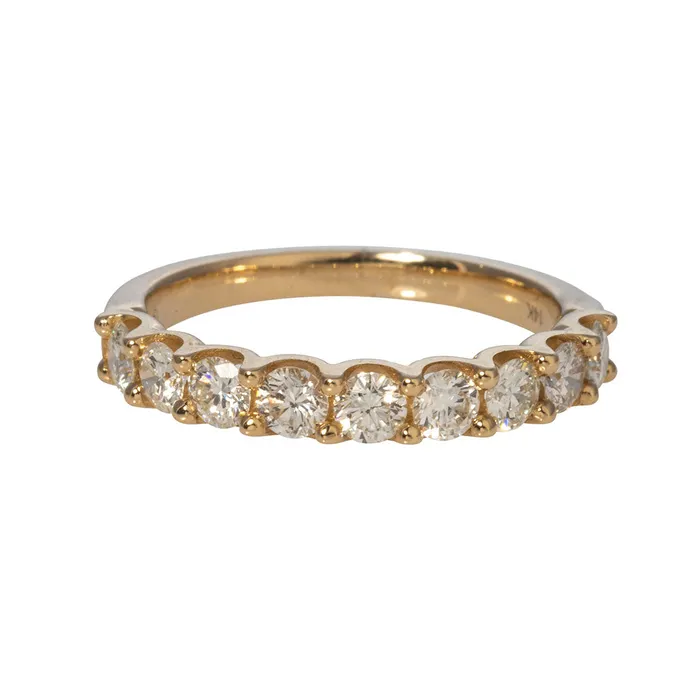 Croghans Rings 50ctw Round Diamond 9Stone 14K Yellow Gold Band
