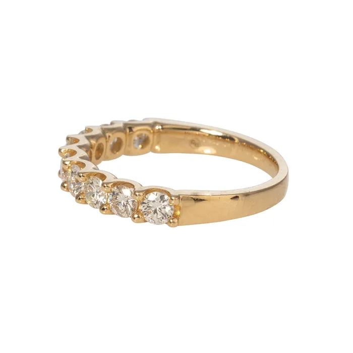 Croghans Rings 50ctw Round Diamond 9Stone 14K Yellow Gold Band