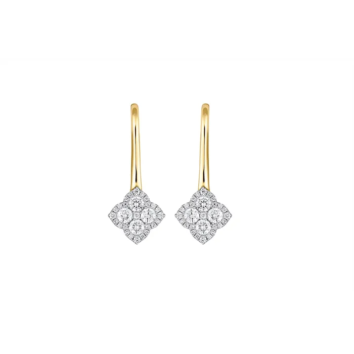 Earrings Frederic Sage 14K White and Yellow Gold Large Fleur DAmour Diamond Earrings Frederic Sage Earrings Frederic Sage 14K White and Yellow Gold Large Fleur DAmour Diamond Earrings Frederic Sage