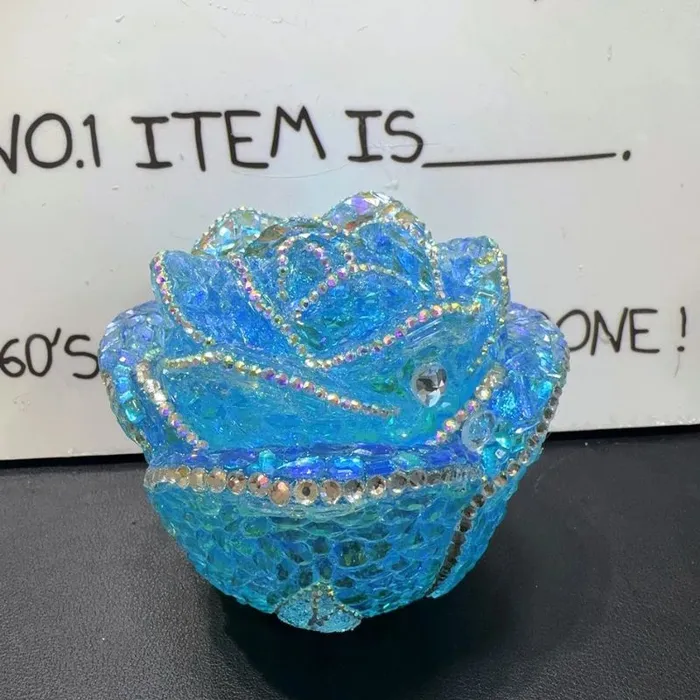 Earrings IntoResin Handmade Diamond Rose Flower Storage Box Resin Molds
