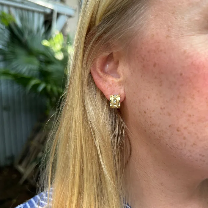 Earrings Mazza Diamond 14K Yellow Gold Huggie Earrings Mazza
