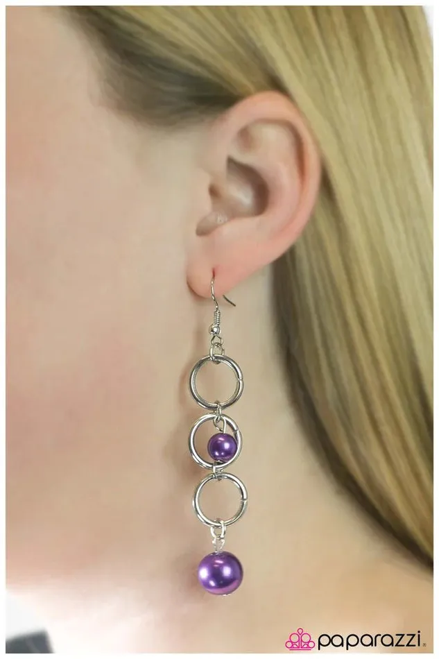 Earrings Paparazzi Earring Blast Off Purple Paparazzi Jewelry