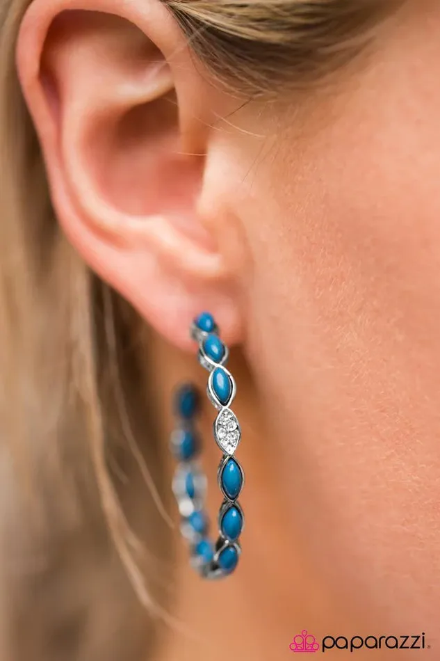 Earrings Paparazzi Earring Colorful Impressions Blue Paparazzi Jewelry