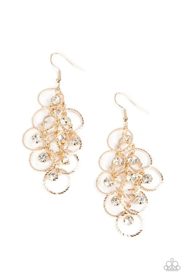 Earrings Paparazzi Earring Head Rush Gold Paparazzi Jewelry