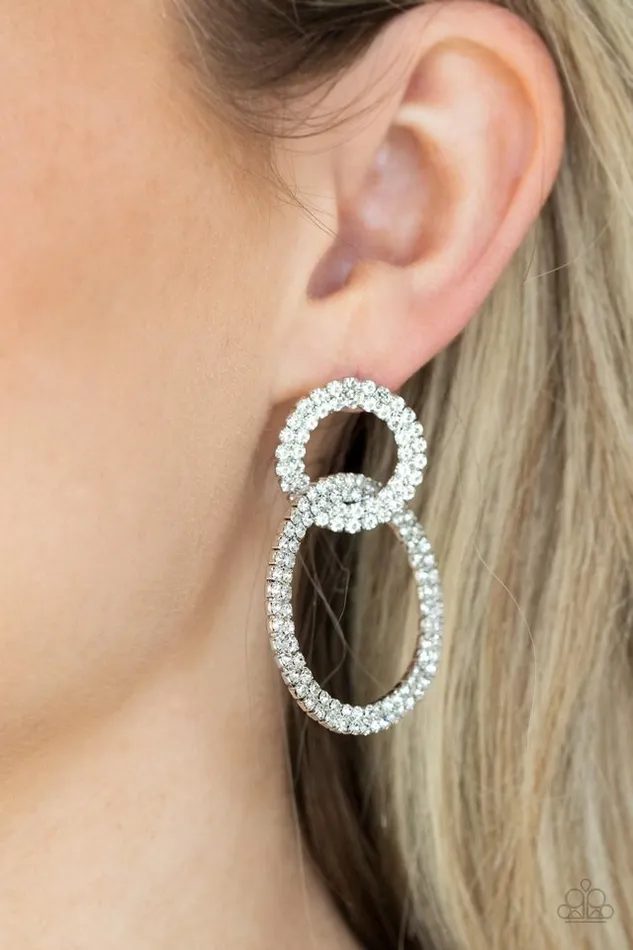 Earrings Paparazzi Earring Intensely Icy White Paparazzi Jewelry