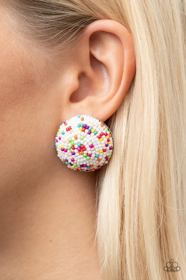 Earrings Paparazzi Earring Kaleidoscope Sky White Paparazzi Jewelry