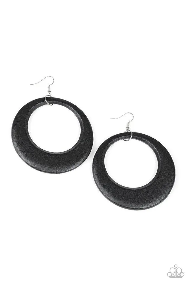 Earrings Paparazzi Earring Modern Malibu Barbie Black Paparazzi Jewelry