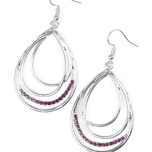 Earrings Paparazzi Earring Start Each Day With Sparkle Purple Paparazzi Jewelry