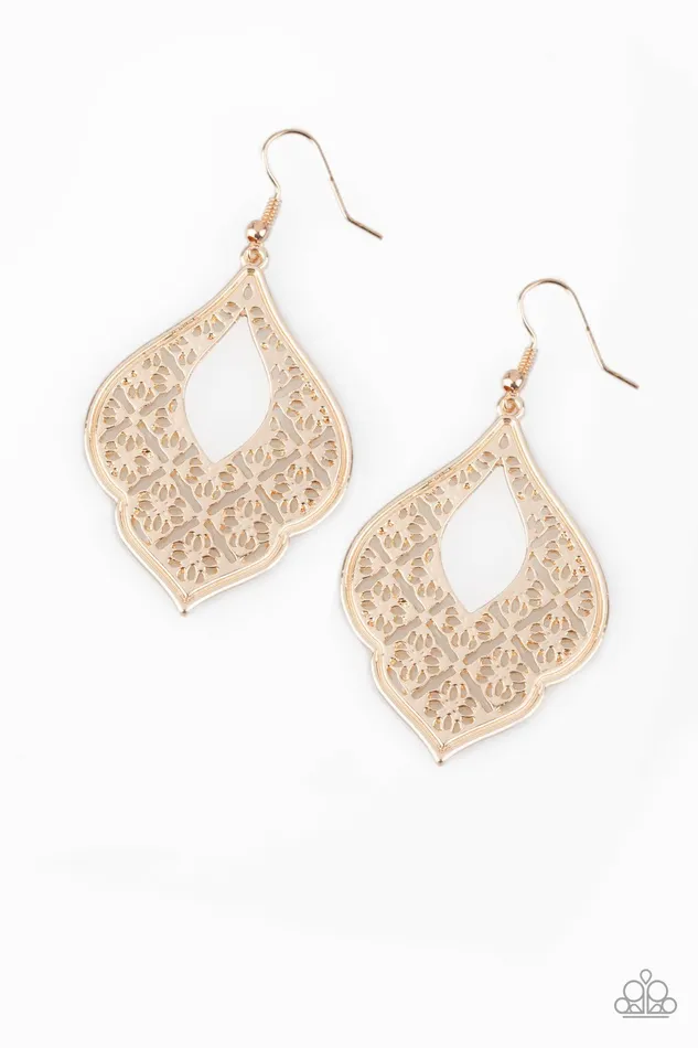 Earrings Paparazzi Earring Totally Taj Mahal Rose Gold Paparazzi Jewelry