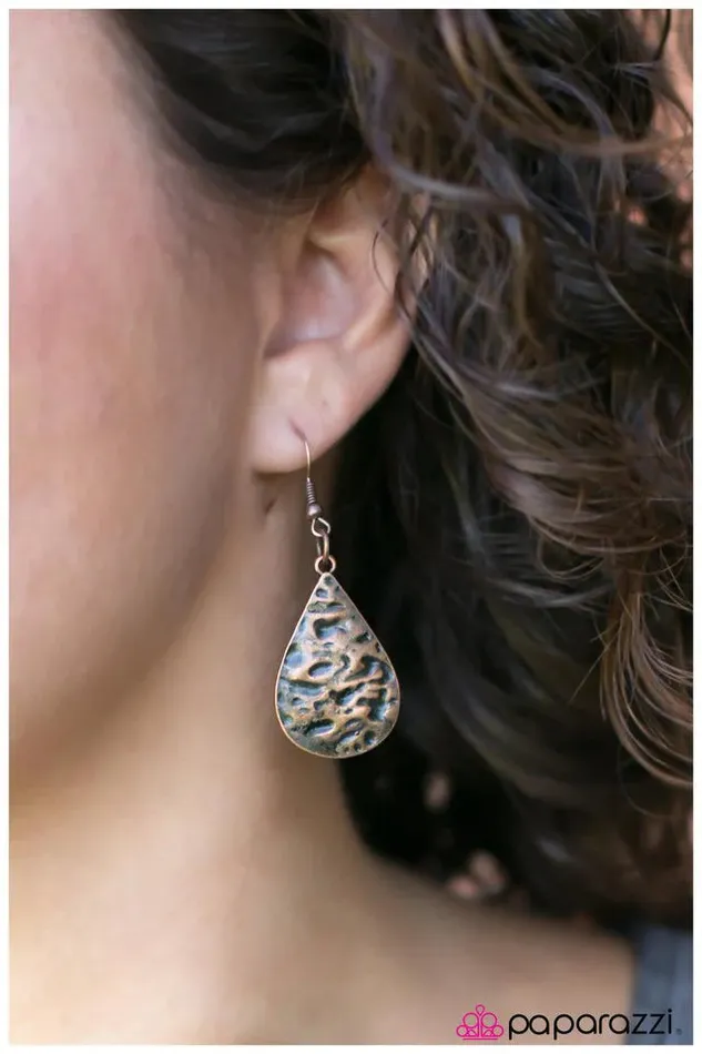 Earrings Paparazzi Earring Water Under The Bridge Copper Paparazzi Jewelry