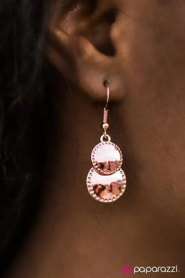 Earrings Paparazzi Earring WHEELing and Able Copper Paparazzi Jewelry