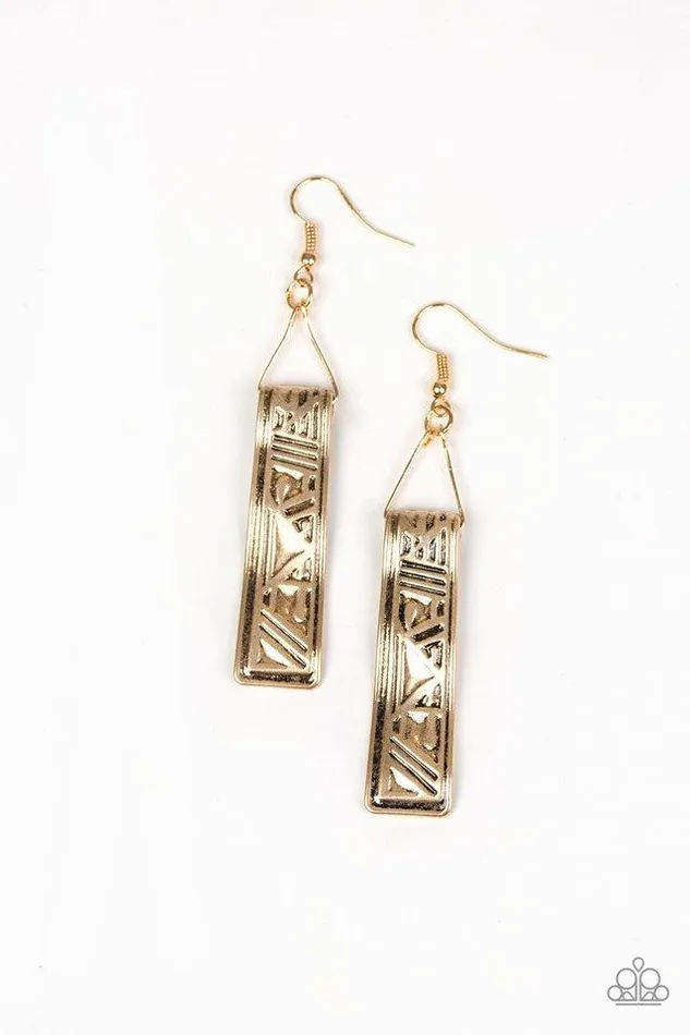 Earrings Paparazzi Jewelry Paparazzi Earring Ancient Artifacts Gold