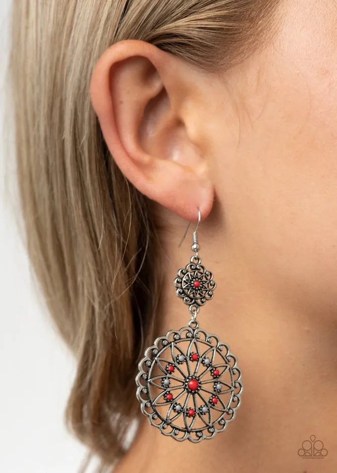 Earrings Paparazzi Jewelry Paparazzi Earring Beaded Brilliance Red