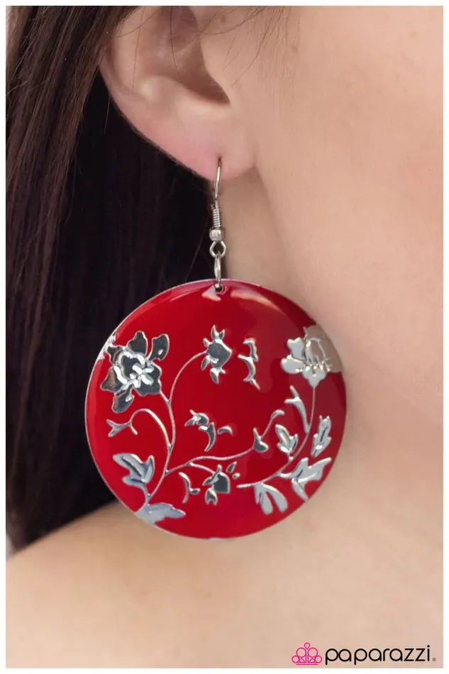 Earrings Paparazzi Jewelry Paparazzi Earring Botanical Gardens Red