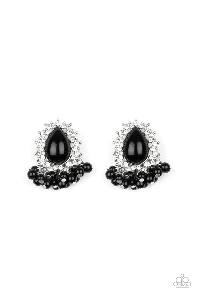 Earrings Paparazzi Jewelry Paparazzi Earring Castle Cameo Black