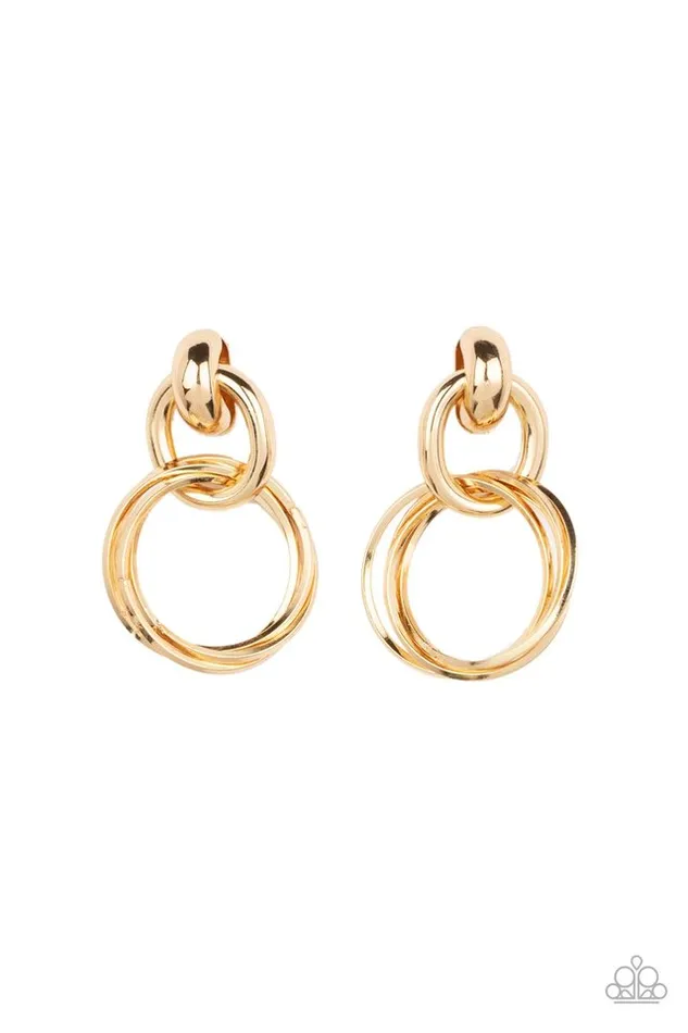 Earrings Paparazzi Jewelry Paparazzi Earring Dynamically Linked Gold Earrings Paparazzi Jewelry Paparazzi Earring Dynamically Linked Gold
