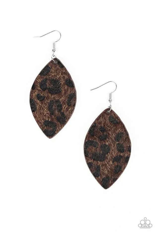 Earrings Paparazzi Jewelry Paparazzi Earring GRRirl Power Brown