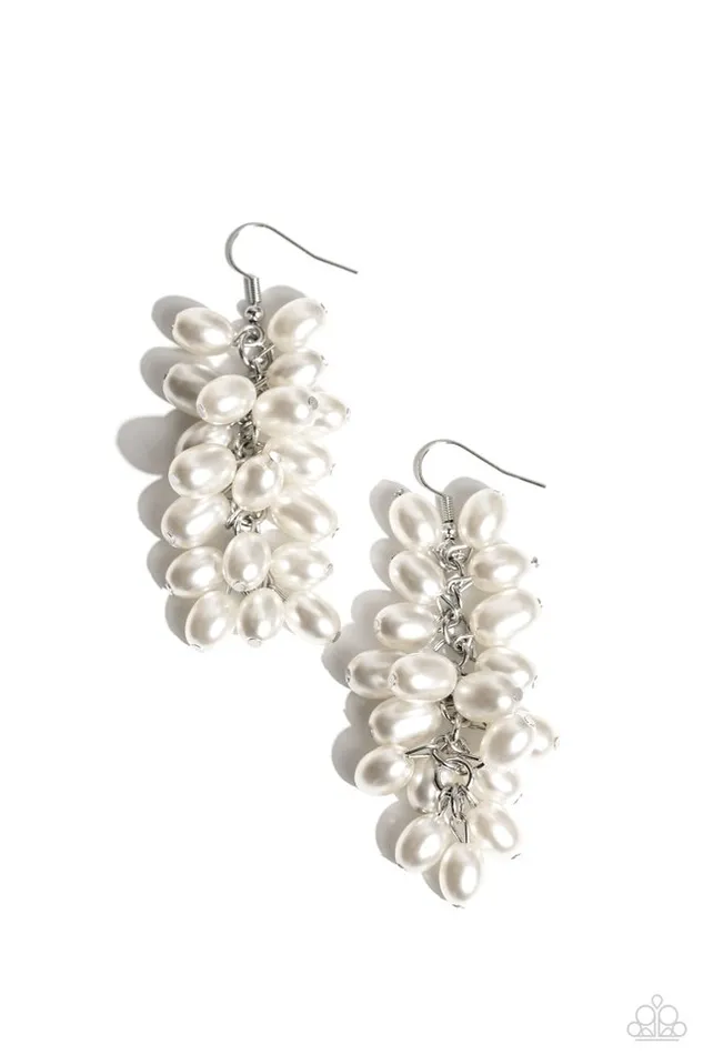 Earrings Paparazzi Jewelry Paparazzi Earring Pearl Posse White