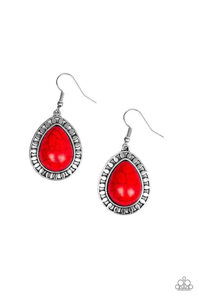 Earrings Paparazzi Jewelry Paparazzi Earring Sahara Serenity Red