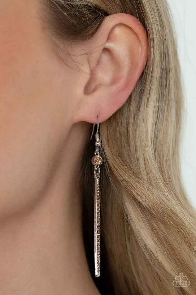 Earrings Paparazzi Jewelry Paparazzi Earring Skyscraping Shimmer Brown
