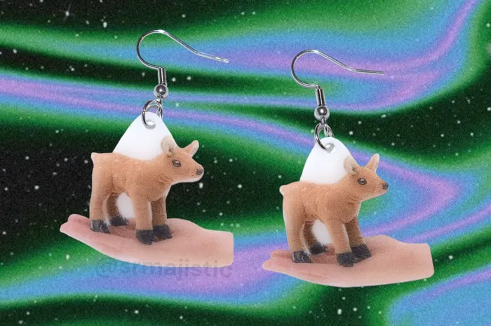 Earrings Sam Makes Things Hand Holding Little Deer Cute Funny Handmade Earrings Earrings Sam Makes Things Hand Holding Little Deer Cute Funny Handmade Earrings