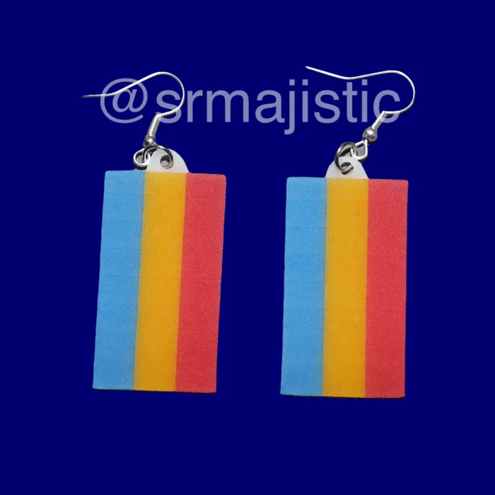 Earrings Sam Makes Things PRIDE Flag Cute 2D Handmade Earrings