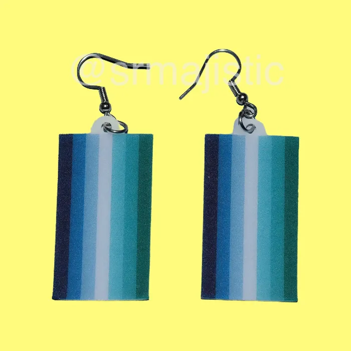 Earrings Sam Makes Things PRIDE Flag Cute 2D Handmade Earrings