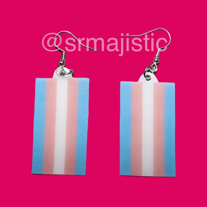 Earrings Sam Makes Things PRIDE Flag Cute 2D Handmade Earrings