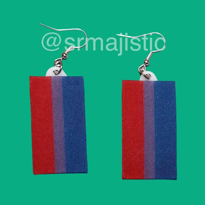 Earrings Sam Makes Things PRIDE Flag Cute 2D Handmade Earrings