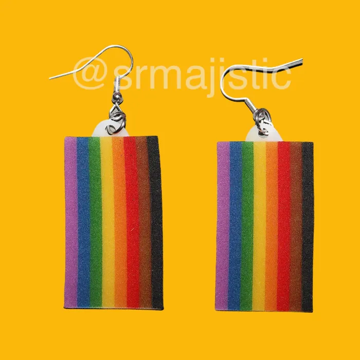 Earrings Sam Makes Things PRIDE Flag Cute 2D Handmade Earrings