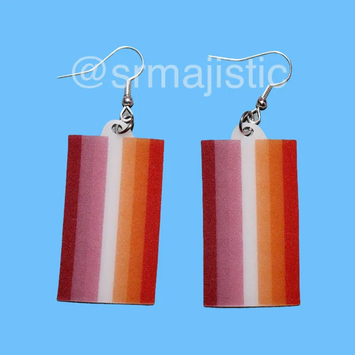 Earrings Sam Makes Things PRIDE Flag Cute 2D Handmade Earrings