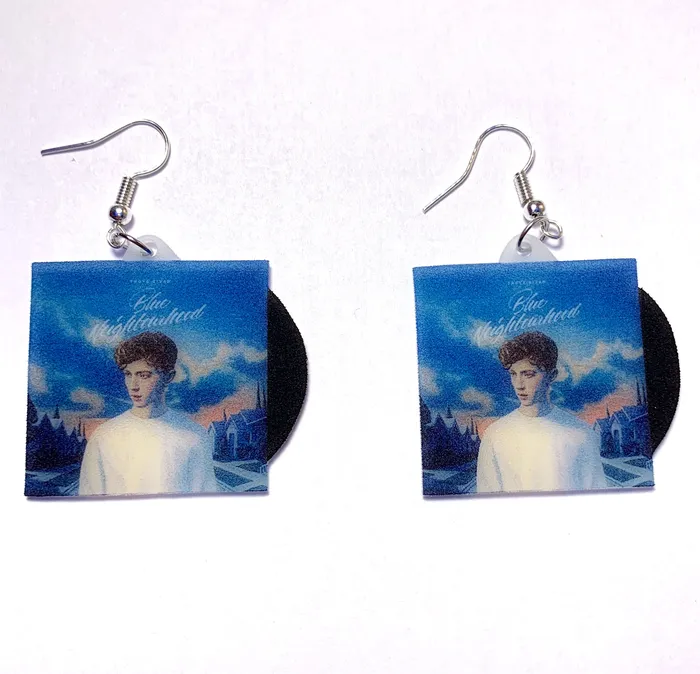 Earrings Sam Makes Things Troye Sivan Blue Neighbourhood Vinyl Album Handmade Earrings