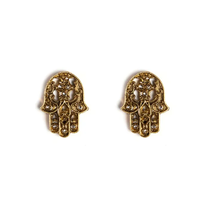 Earrings Virgins Saints Angels Mini Hamsa Post Earrings