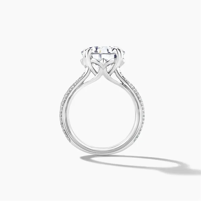 Engagement Collections Platinum Diamond Semimount Ring Pave Shank Round Cut Center Rings Engagement Collections Platinum Diamond Semimount Ring Pave Shank Round Cut Center Rings