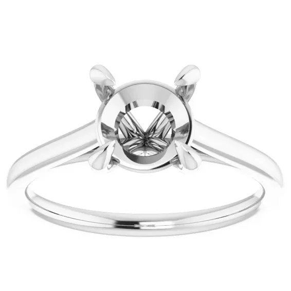 Engagement Collections Rings 14K White Gold 82mm Round Solitaire Ring