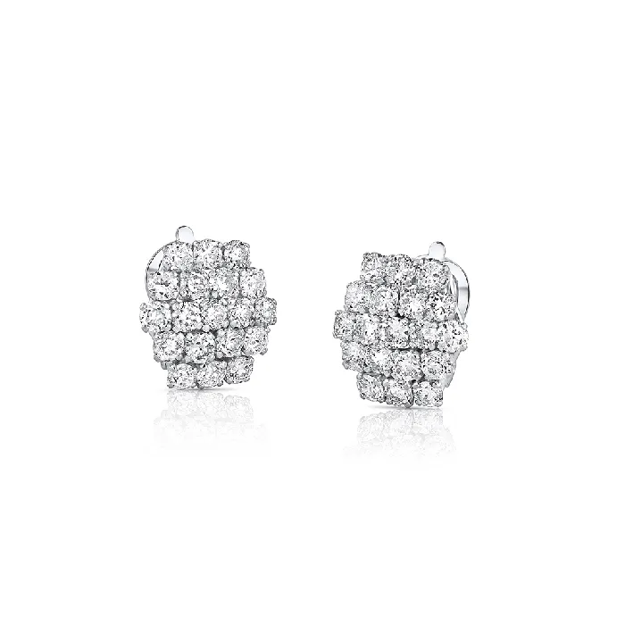 Estate 18k White Gold 610ctw Diamond Earrings Signed Gubelin CJ Charles Jewelers Earrings