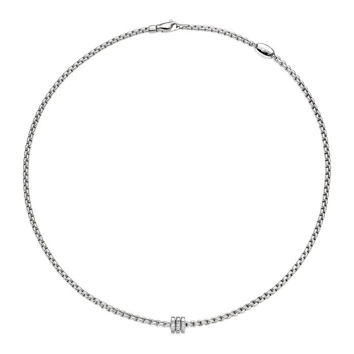 Fope 18K White Gold Eka Collection Diamond Necklace FOPE Necklaces