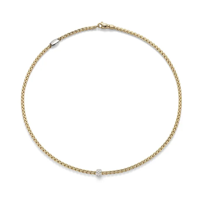 Fope 18K Yellow and White Gold Eka Collection Diamond Necklace 17 inch FOPE Necklaces Fope 18K Yellow and White Gold Eka Collection Diamond Necklace 17 inch FOPE Necklaces