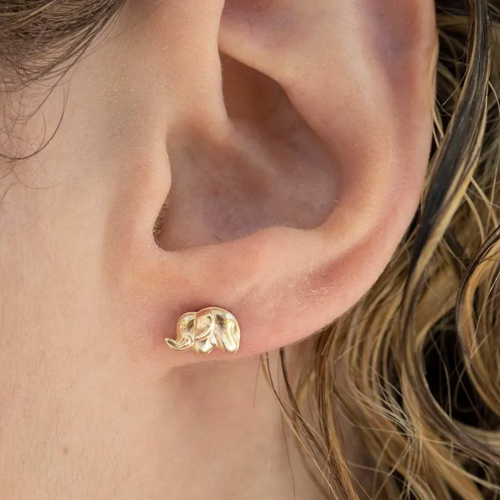 Gold Filled Lucky Elephant Studs TheRoseGypsy Earrings