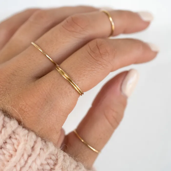Gold Filled Stackable Ring Set of 3 The Rose Gypsy Rings