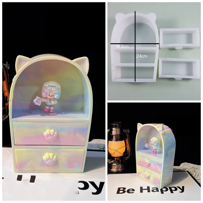 IntoResin Cat Ear Drawer Storage Box Resin Molds Set IntoResin Earrings