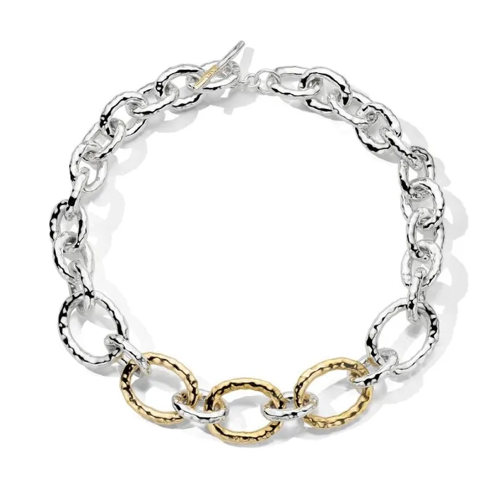 Ippolita Necklaces Ippolita Silver and 18K Gold Chimera Bastille Chain Necklace 195 inch Ippolita Necklaces Ippolita Silver and 18K Gold Chimera Bastille Chain Necklace 195 inch